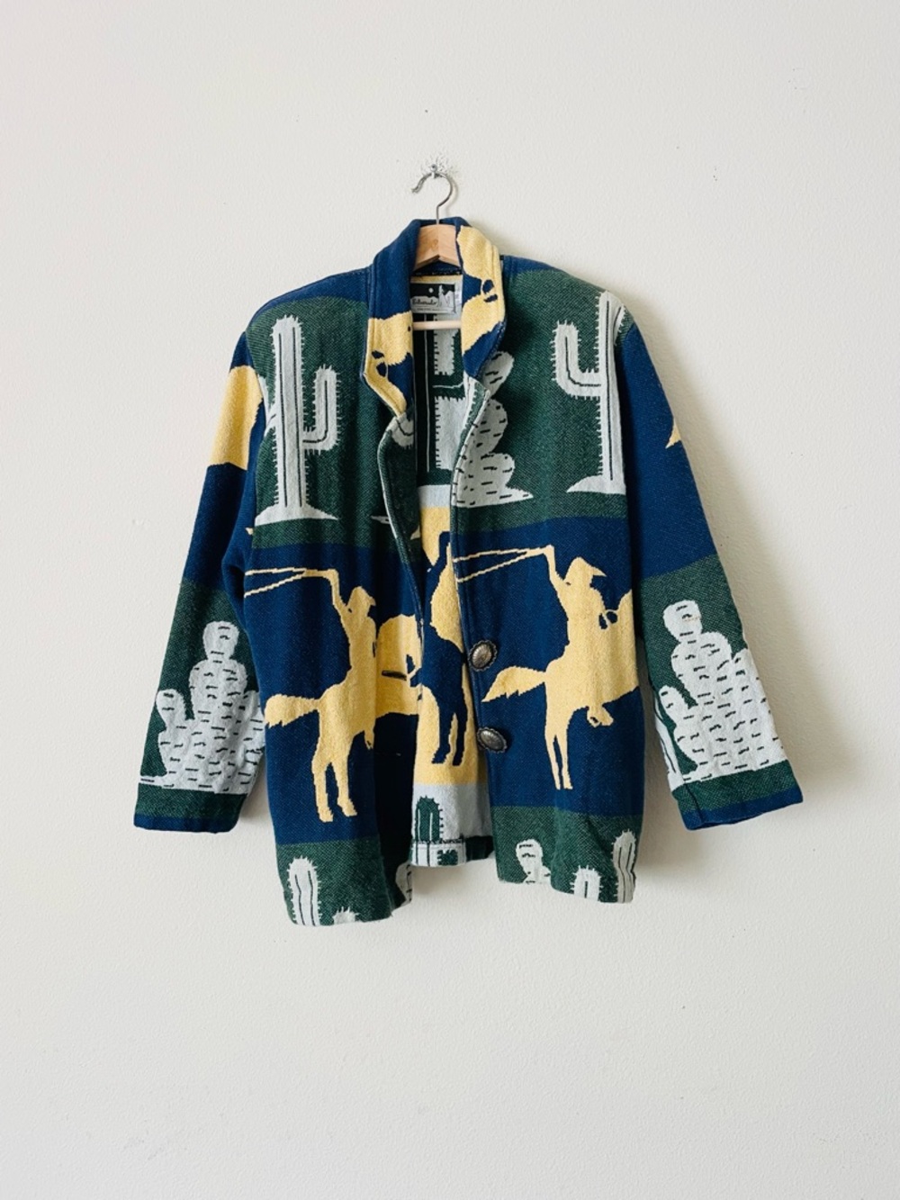 Vintage Silverado MEDIUM tapestry western thick knit cardigan